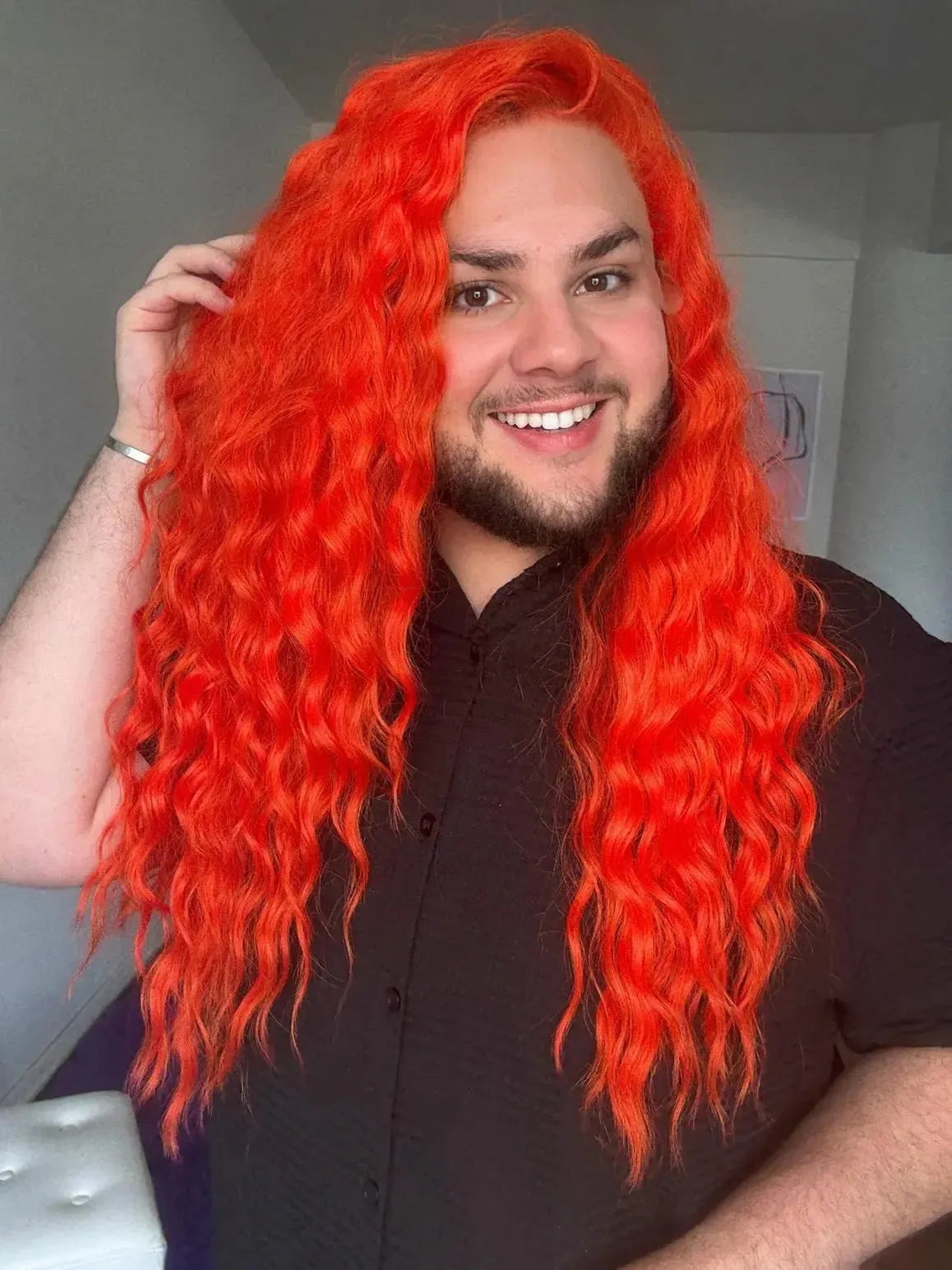 Lace Front Laranja Repartição Livre 13x4 Peça Única 023