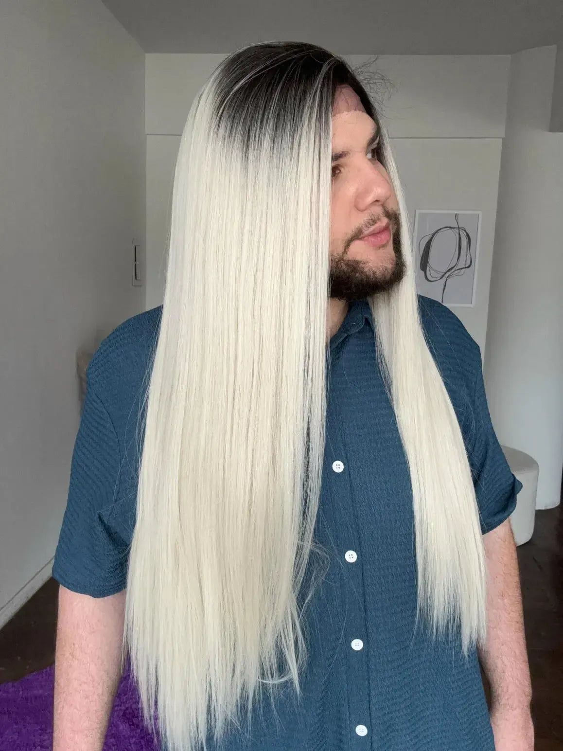 Lace Front Loira Repartição Livre 13x3 Peça Única 055