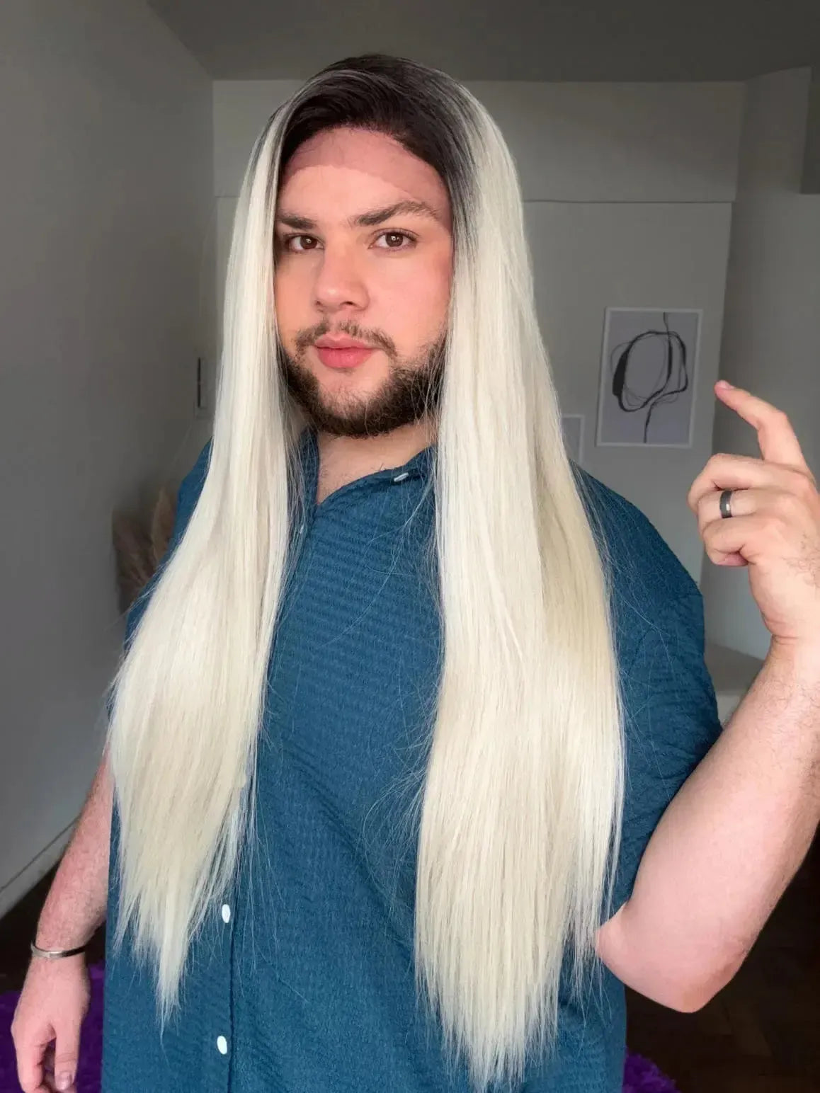 Lace Front Loira Repartição Livre 13x3 Peça Única 055