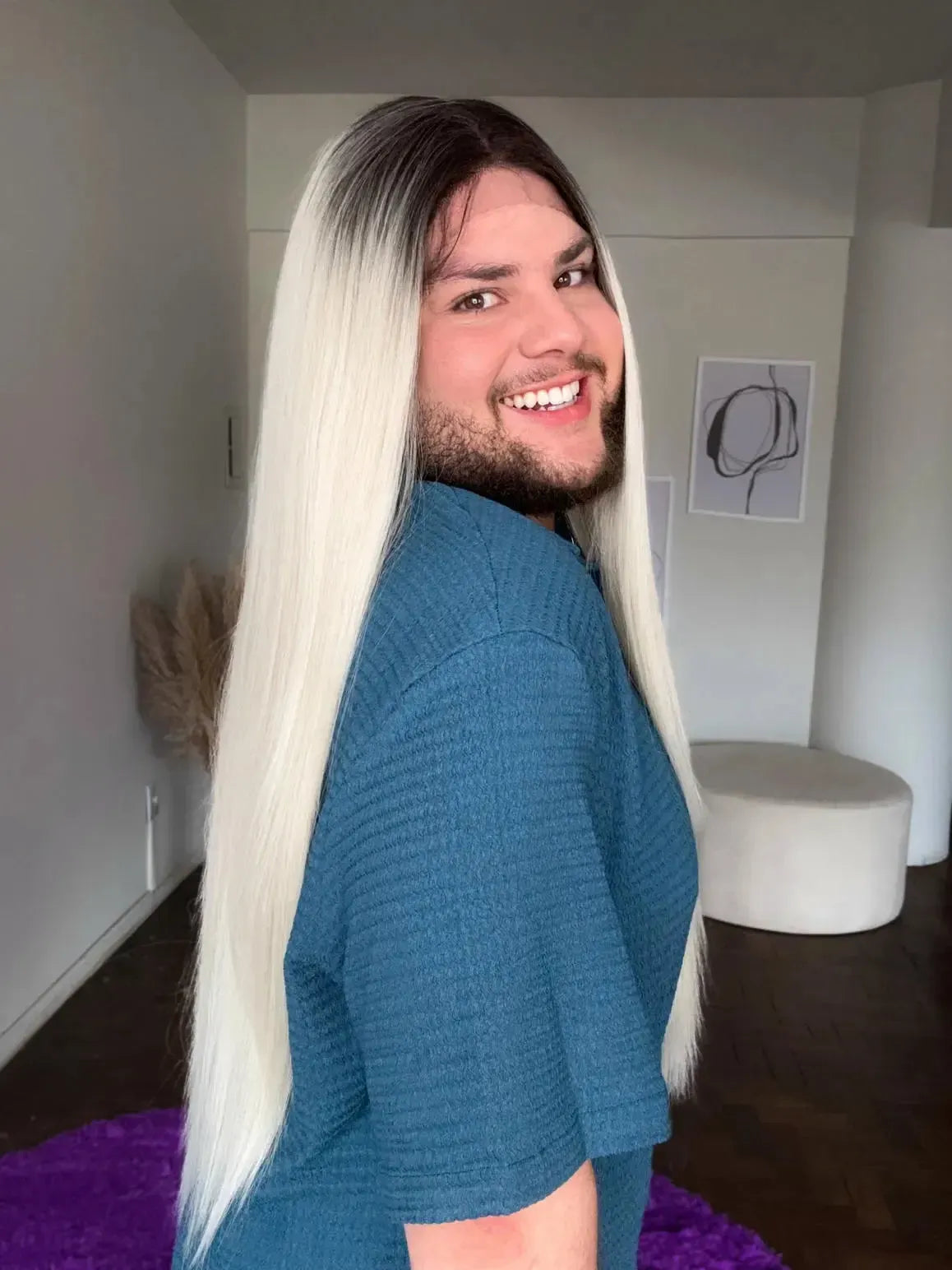 Lace Front Loira Repartição Livre 13x3 Peça Única 055