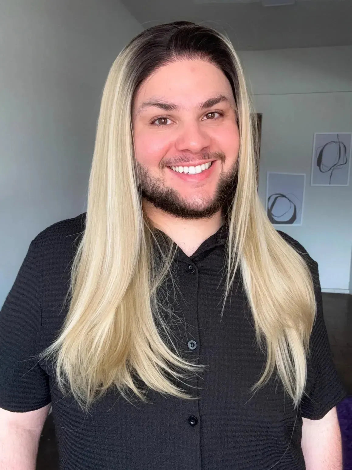 Lace Front Loira Repartição Livre 13x6 Peça Única 010