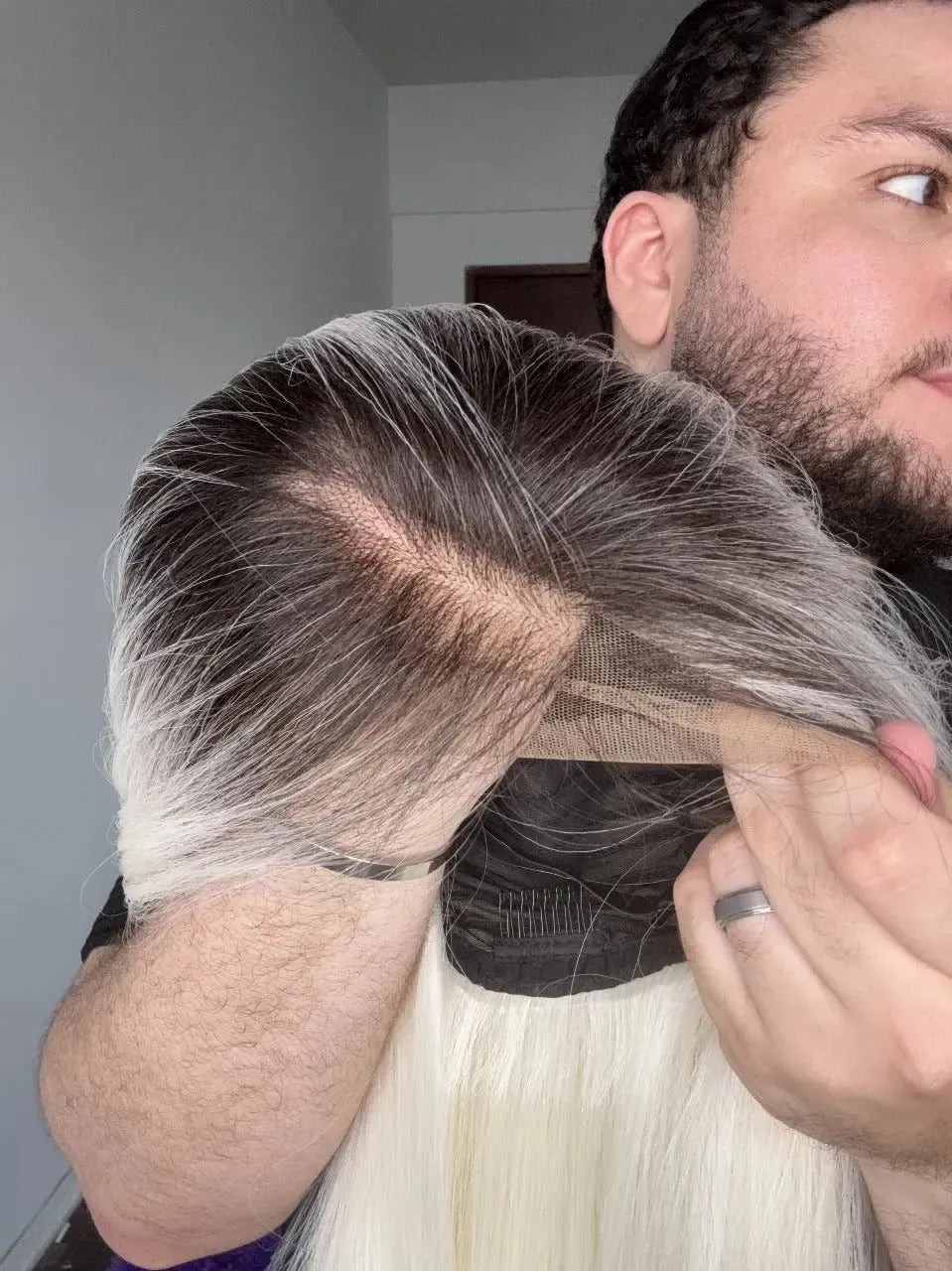 Lace Front Loira Repartição Livre 13x6 Peça Única 014