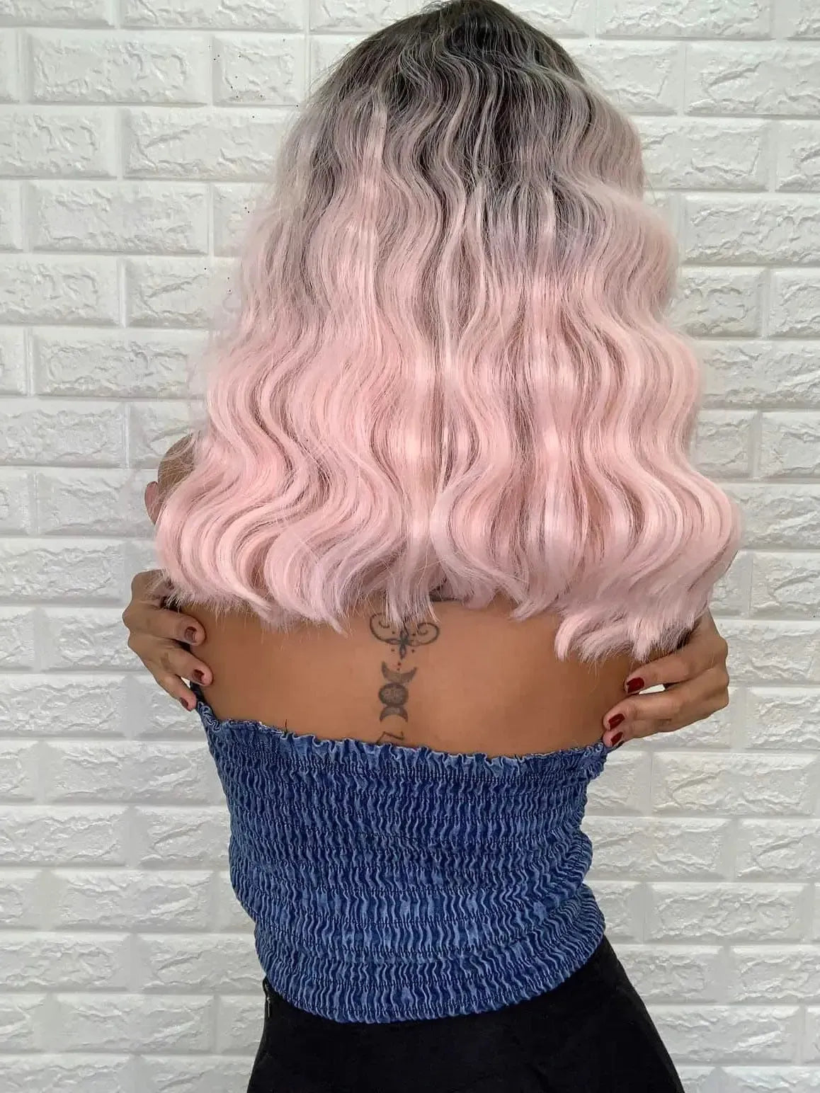 Lace Front Loreta Rosa Ondulada (Fake Scalp)