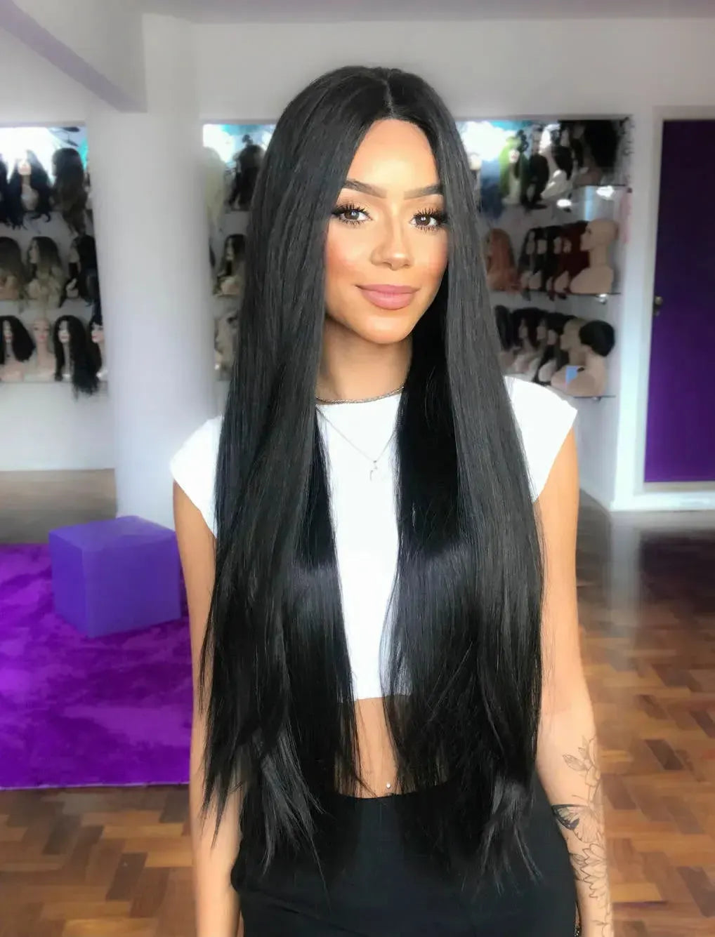 Lace Front Luiza Castanho Escuro Lisa 80cm - Repartição Livre 13x3