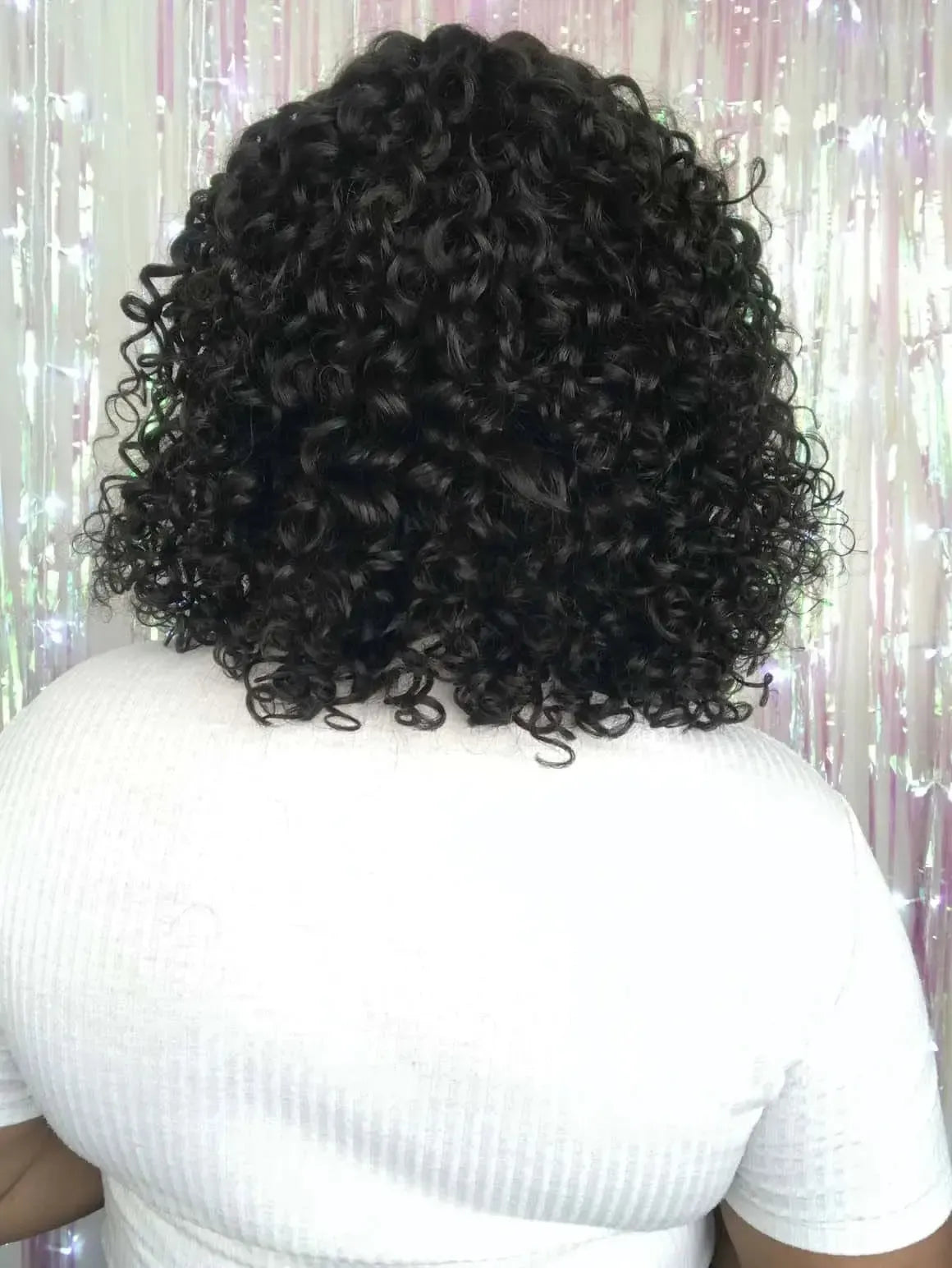 Lace Front Makayla Cabelo Humano Cacheada Preta - Repartição Livre 13x4
