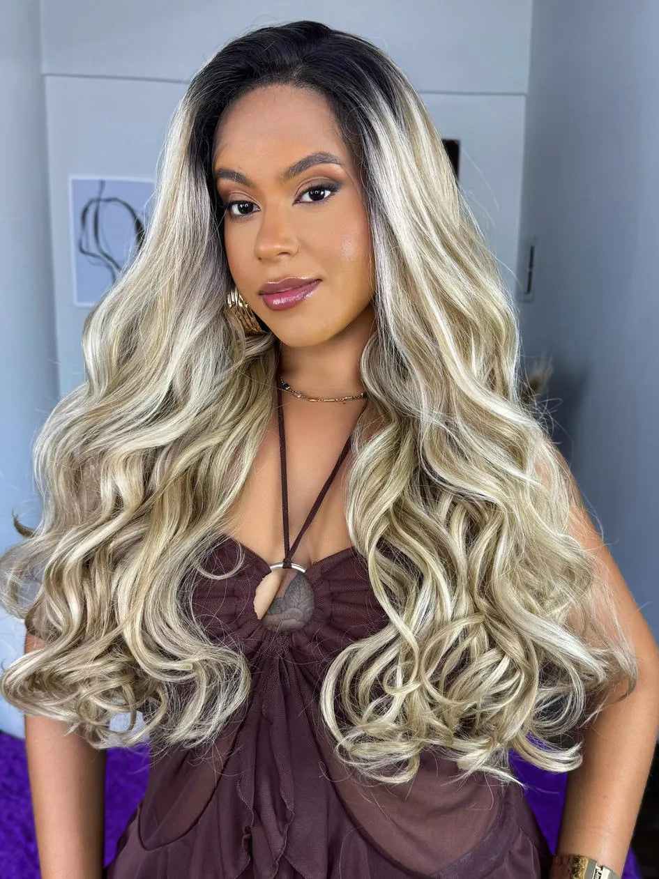 Lace Front Nathalia Loira Ondulada - Repartição Livre 13x3