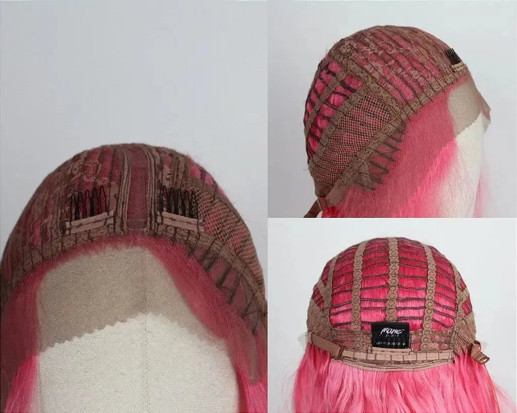 Lace Front Pink Lemonade Girl Colorida Ondulada 70 cm