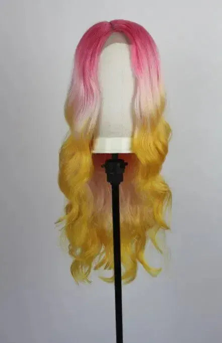 Lace Front Pink Lemonade Girl Colorida Ondulada 70 cm