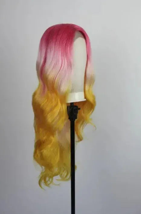 Lace Front Pink Lemonade Girl Colorida Ondulada 70 cm