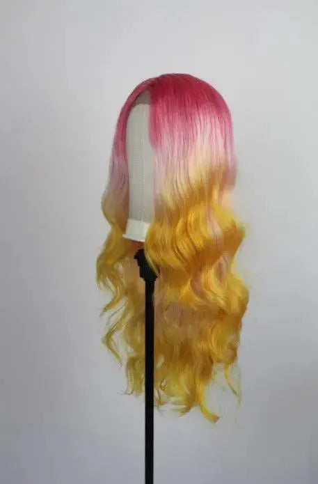 Lace Front Pink Lemonade Girl Colorida Ondulada 70 cm