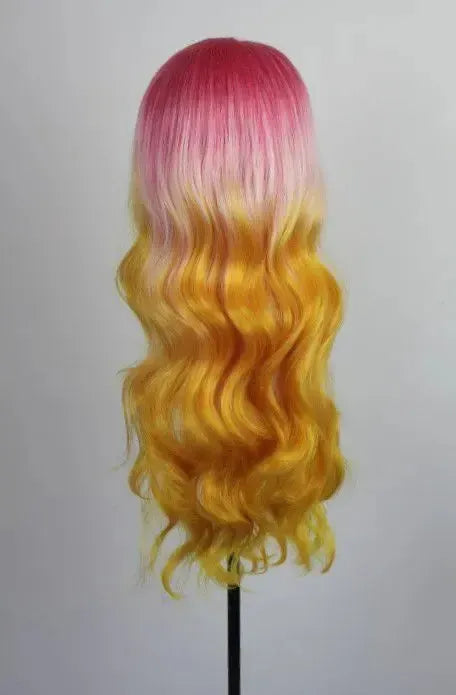 Lace Front Pink Lemonade Girl Colorida Ondulada 70 cm