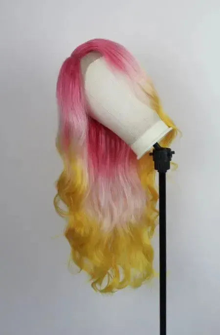Lace Front Pink Lemonade Girl Colorida Ondulada 70 cm