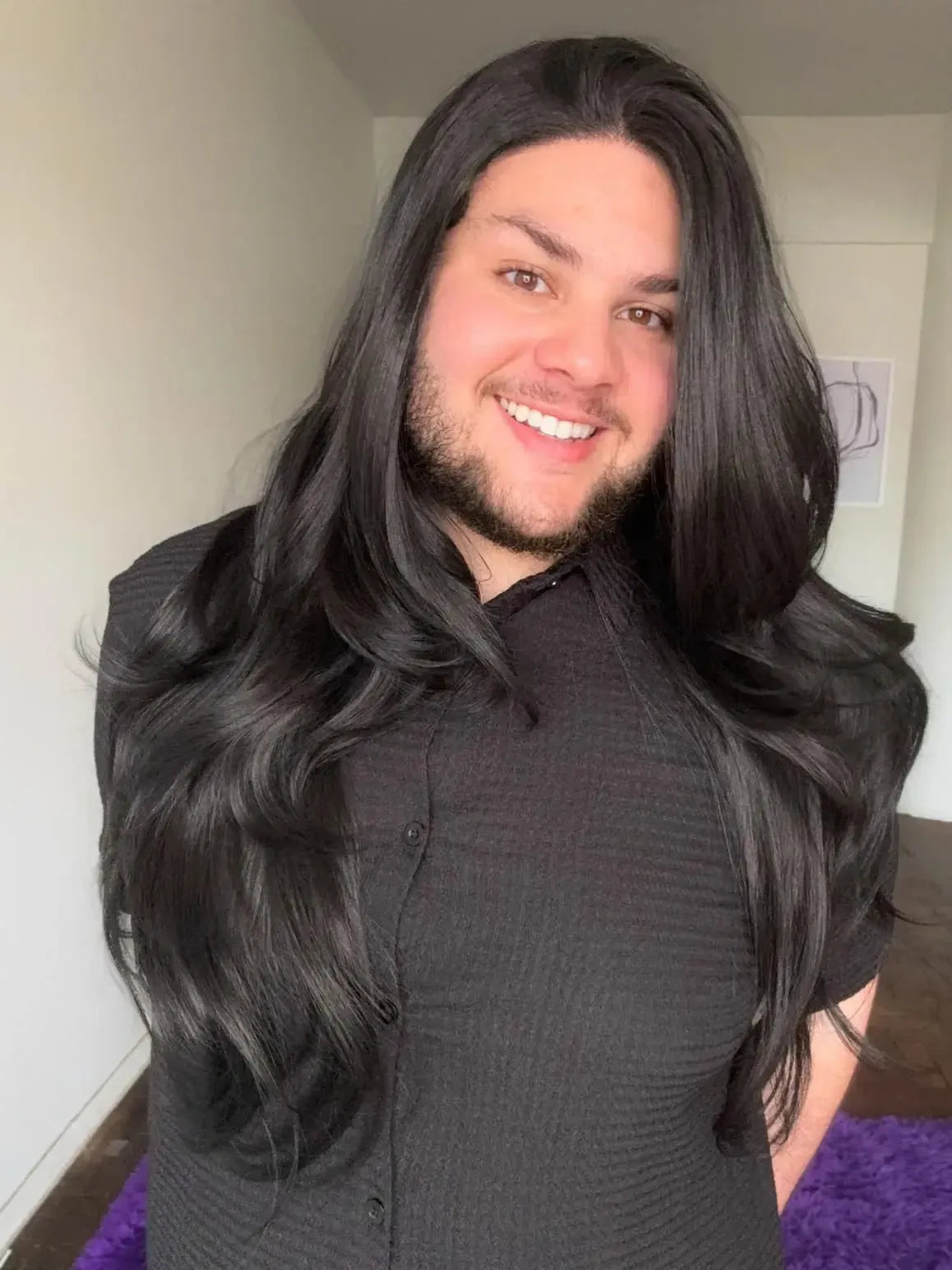 Lace Front Preta Repartição Livre 13x4 Peça Única 017