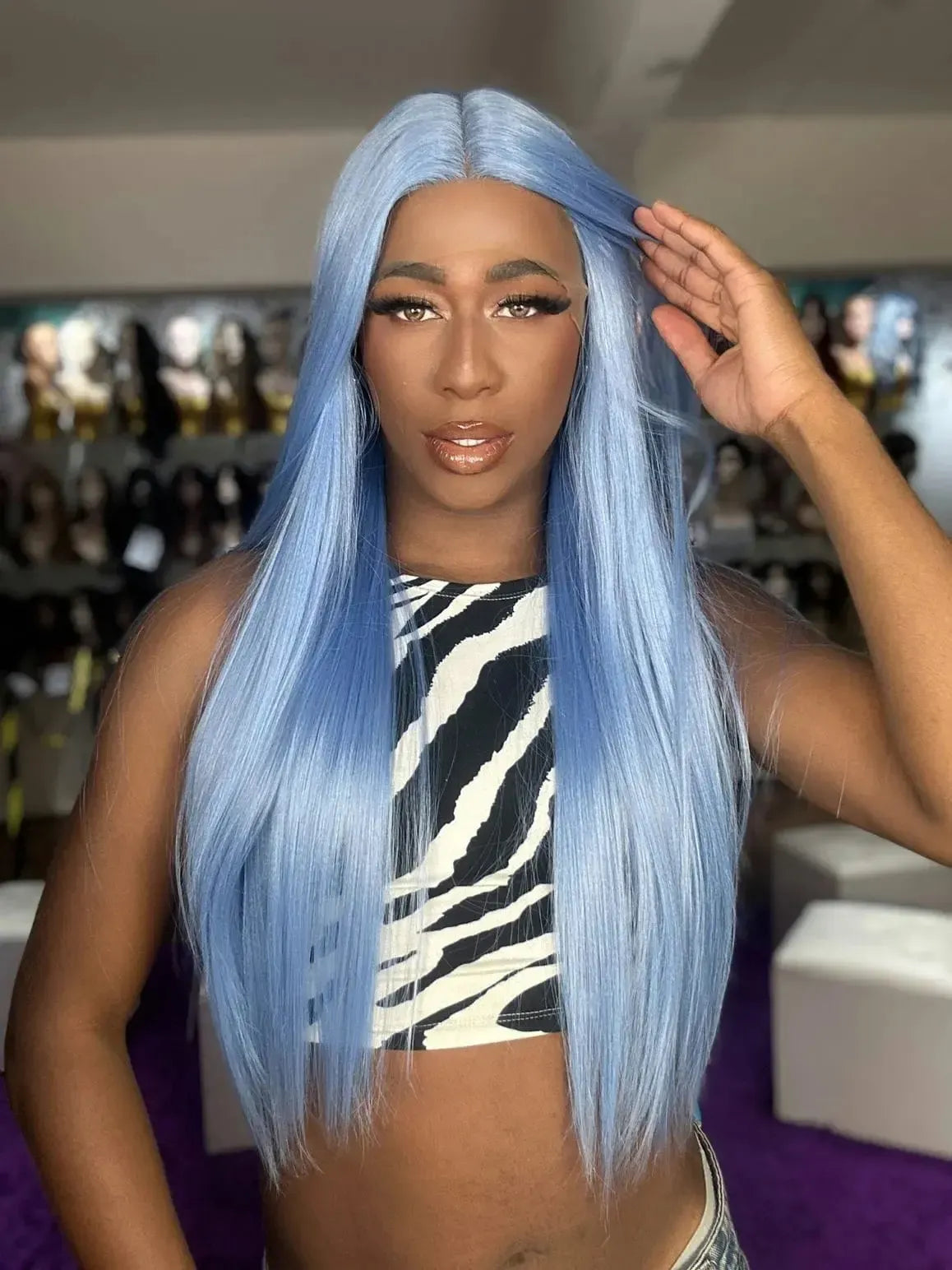 Lace Front Rai Azul Lisa