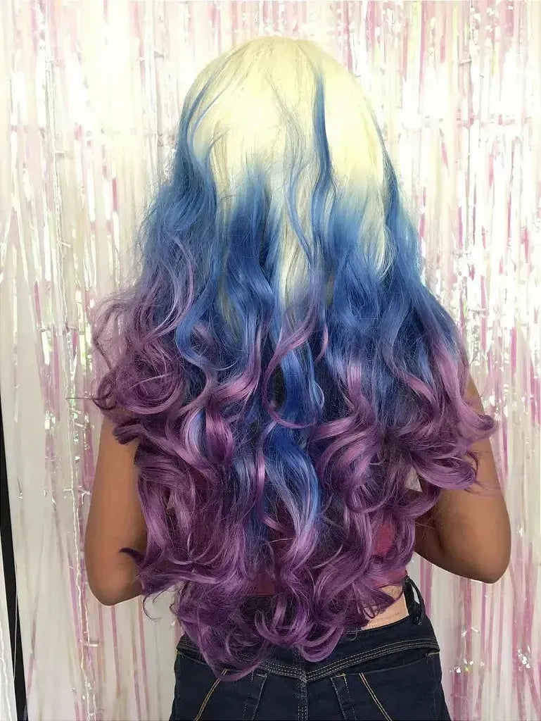 Lace Front Serena Colors Loiro Azul Roxo 75cm - Repartição Livre 13x3