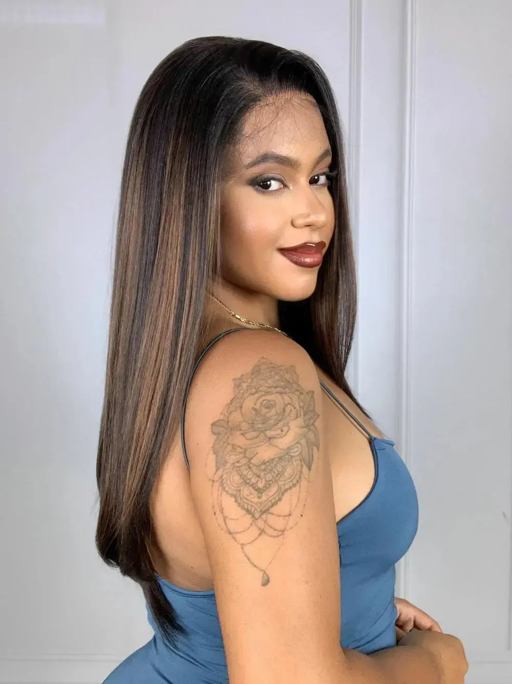 Lace Front Sonia Tela HD Castanho Luzes N2/30 - Repartição Livre 13x6