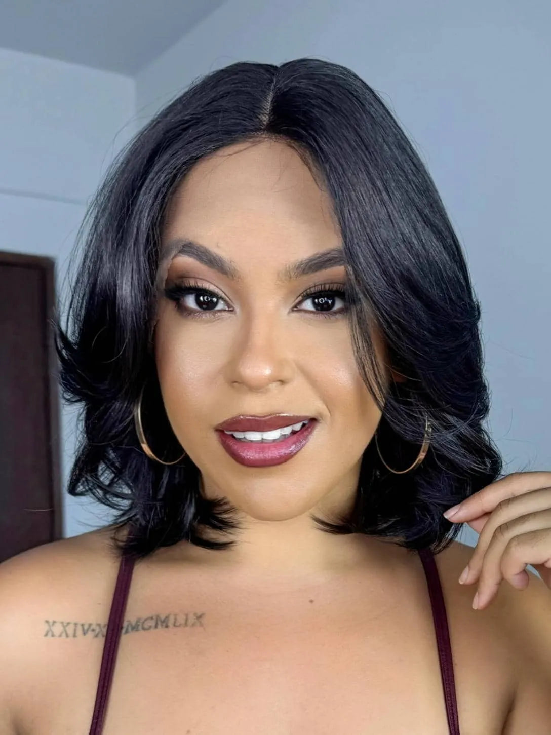 Lace Front Tania Castanho Escuro Curta