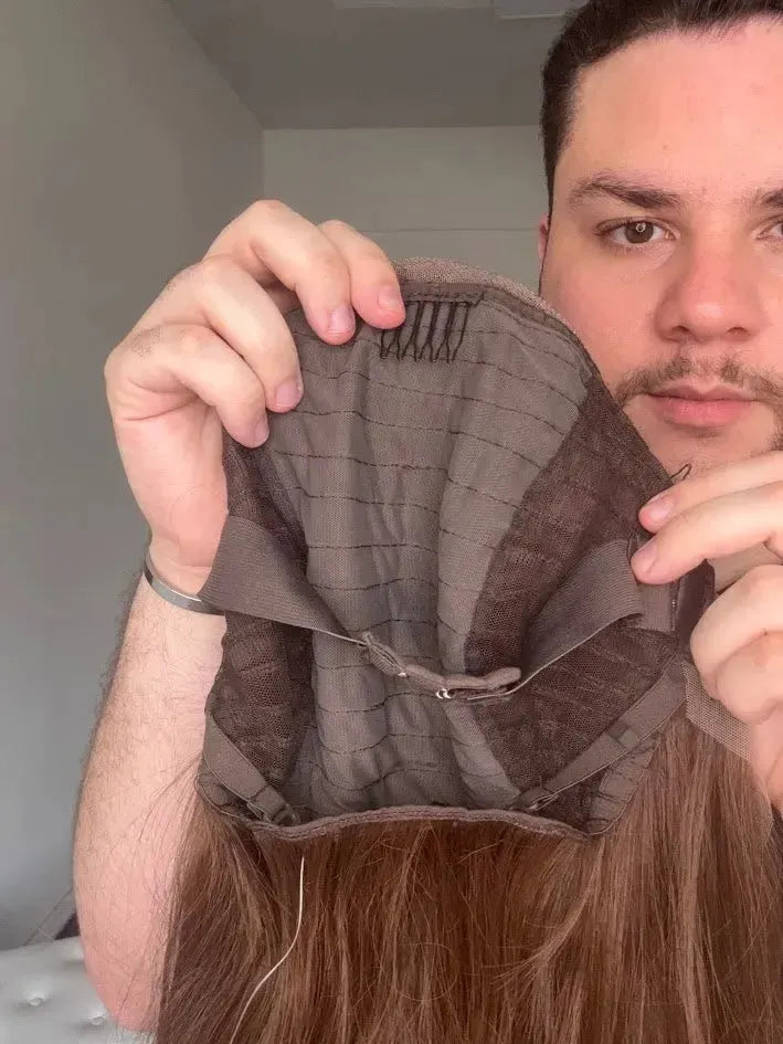 Lace Front Tela HD Castanha Repartição Livre 13x6 Peça Única 036