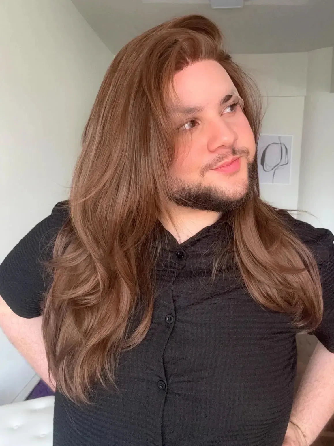 Lace Front Tela HD Castanha Repartição Livre 13x6 Peça Única 036