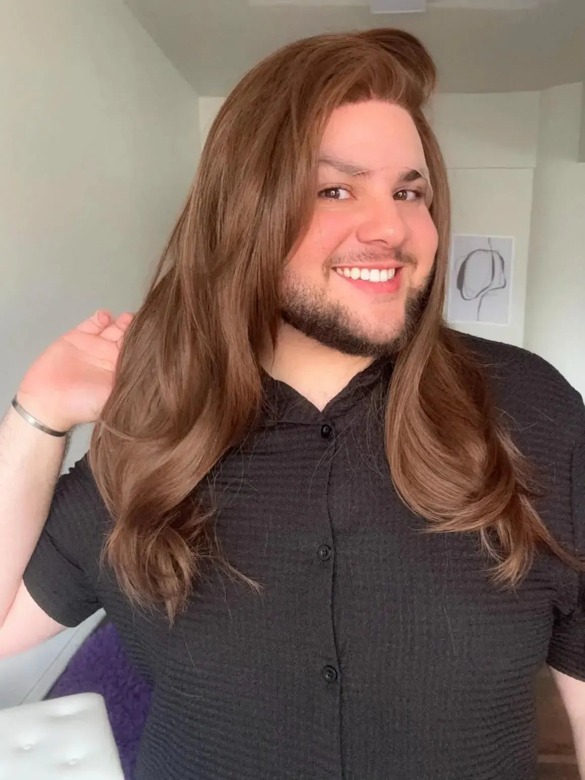 Lace Front Tela HD Castanha Repartição Livre 13x6 Peça Única 036