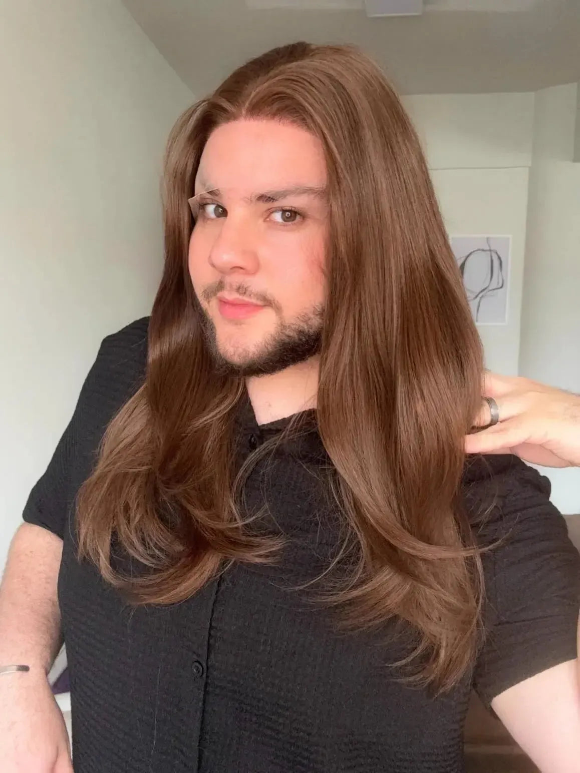 Lace Front Tela HD Castanha Repartição Livre 13x6 Peça Única 036