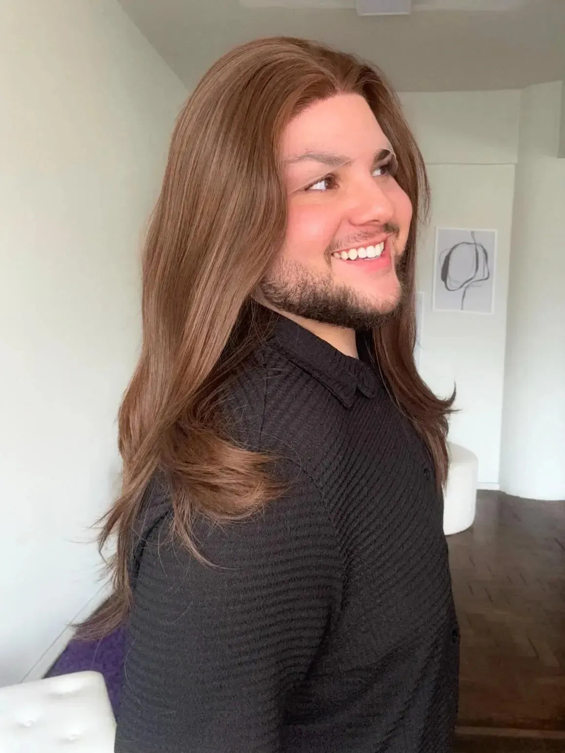 Lace Front Tela HD Castanha Repartição Livre 13x6 Peça Única 036