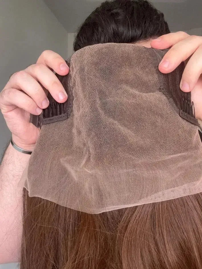 Lace Front Tela HD Castanha Repartição Livre 13x6 Peça Única 036