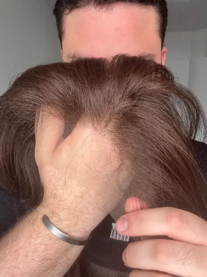 Lace Front Tela HD Castanha Repartição Livre 13x6 Peça Única 038