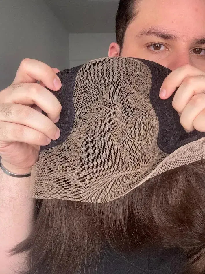 Lace Front Tela HD Castanha Repartição Livre 13x6 Peça Única 038