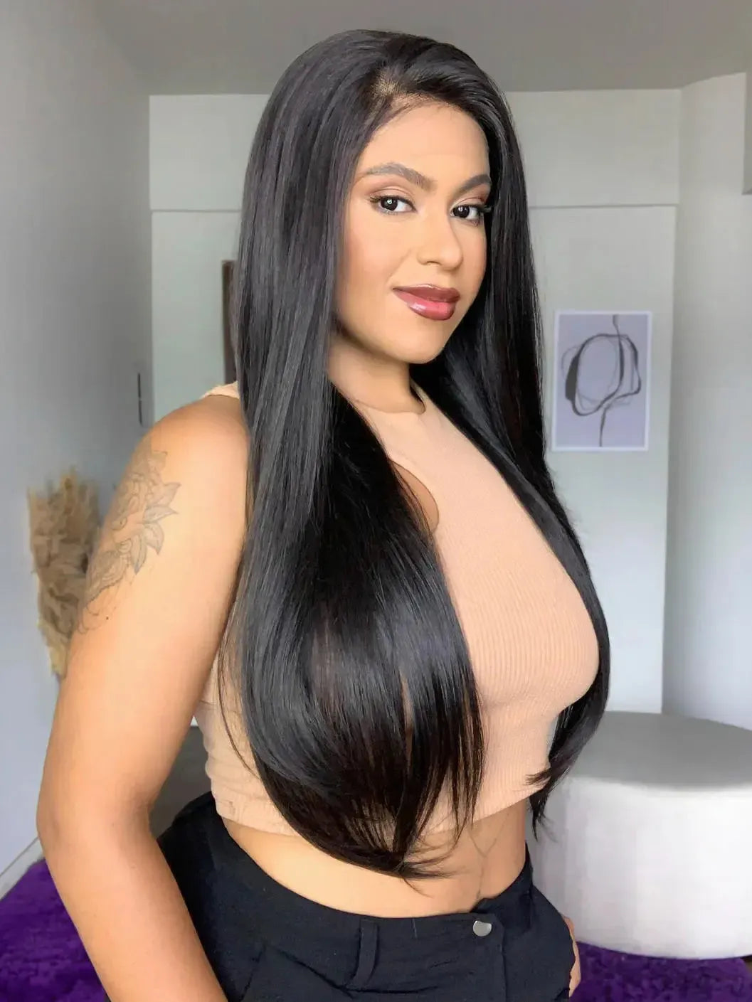 Lace Front Tela HD Diamante Castanho Escuro Ondulada - Repartição Livre 13x2