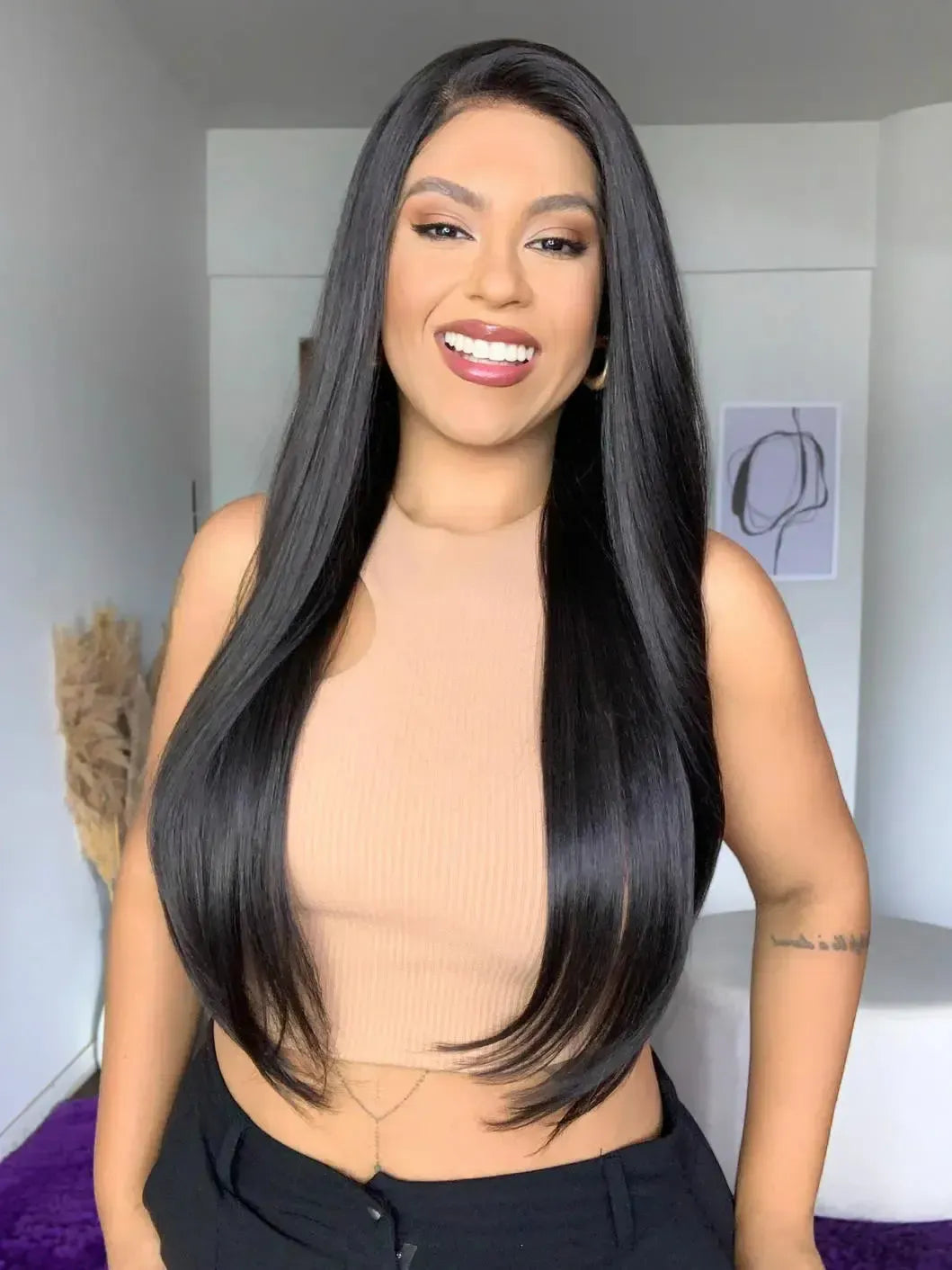 Lace Front Tela HD Diamante Castanho Escuro Ondulada - Repartição Livre 13x2