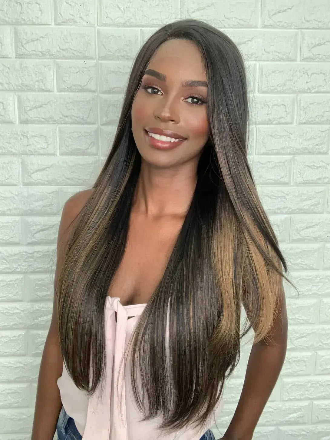 Lace Front Tela HD Diamante Castanho Luzes N2/27 - Repartição Livre 13x2