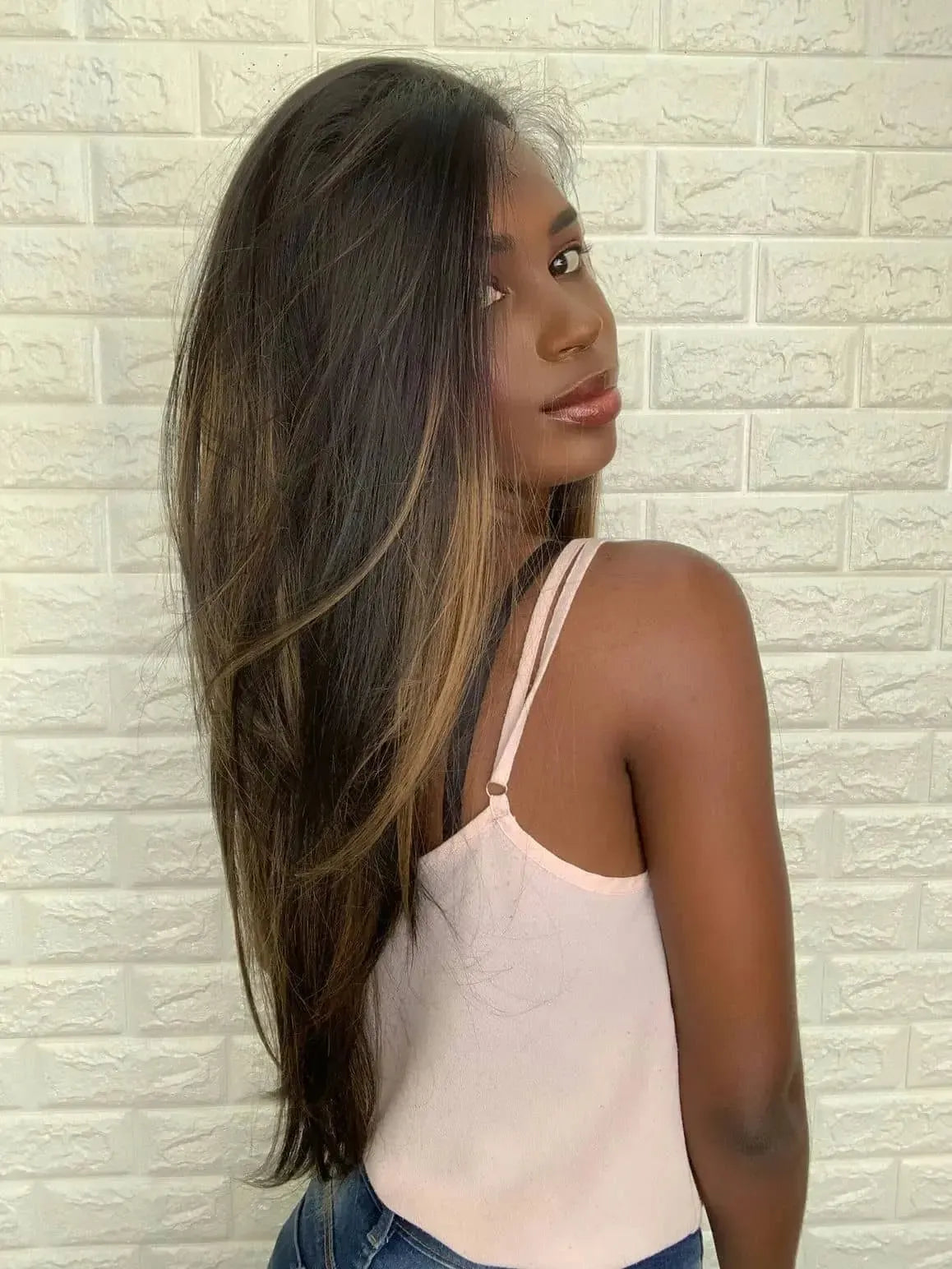 Lace Front Tela HD Diamante Castanho Luzes N2/27 - Repartição Livre 13x2