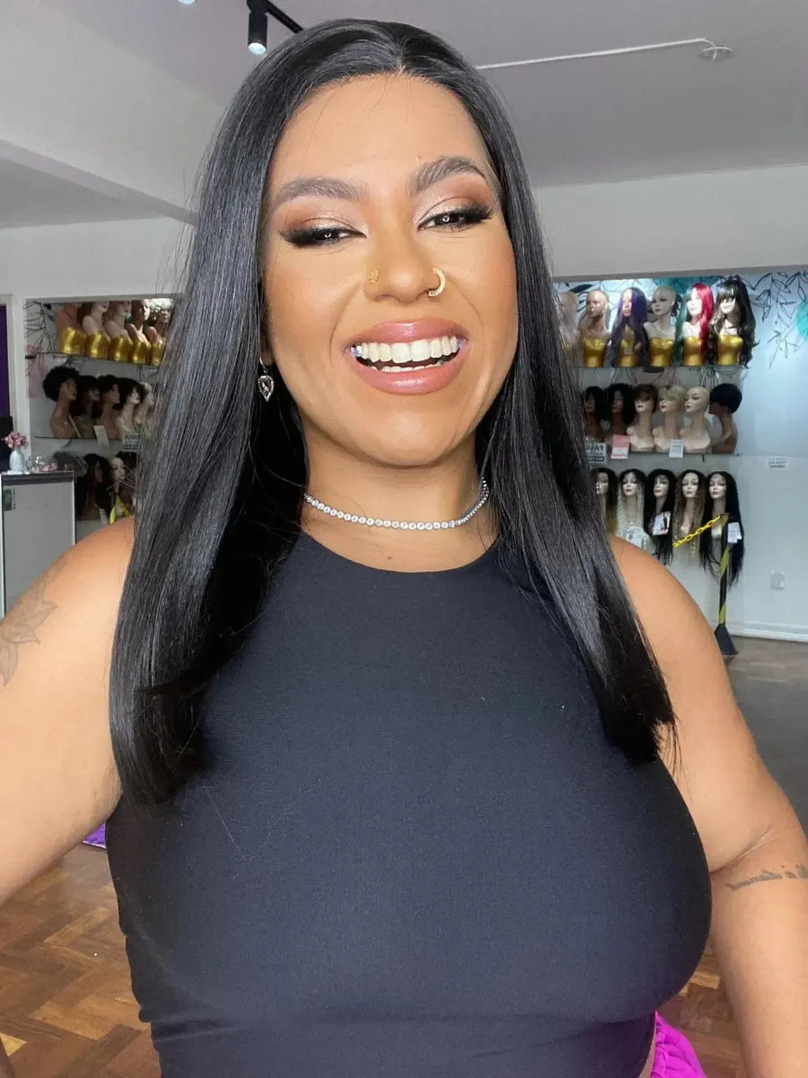 Lace Front Tela HD Eleny Castanho Escuro - Repartição Livre 13x2