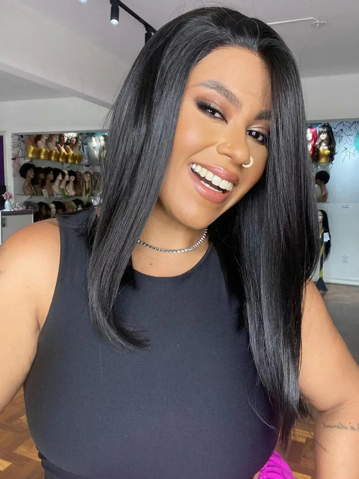 Lace Front Tela HD Eleny Castanho Escuro - Repartição Livre 13x2