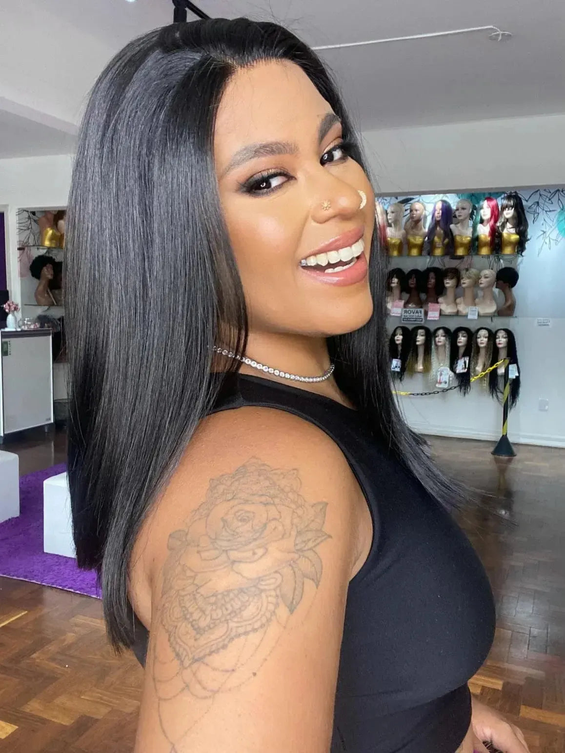 Lace Front Tela HD Eleny Castanho Escuro - Repartição Livre 13x2