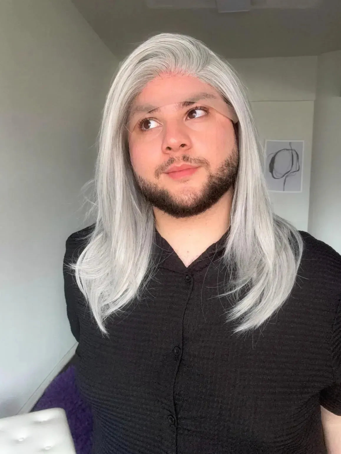 Lace Front Tela HD Grisalha Repartição Livre 13x6 Peça Única 034