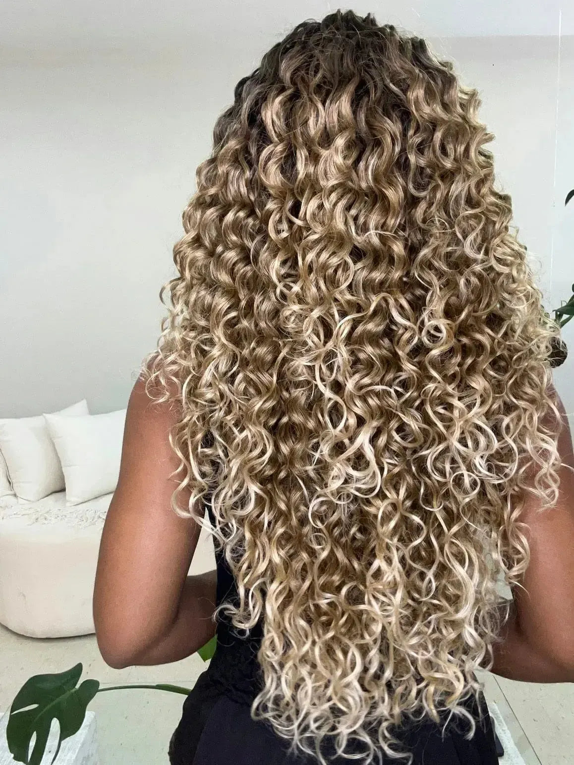 Lace Front Tela HD Italia Loira Cacheada Repartição Livre 13x4