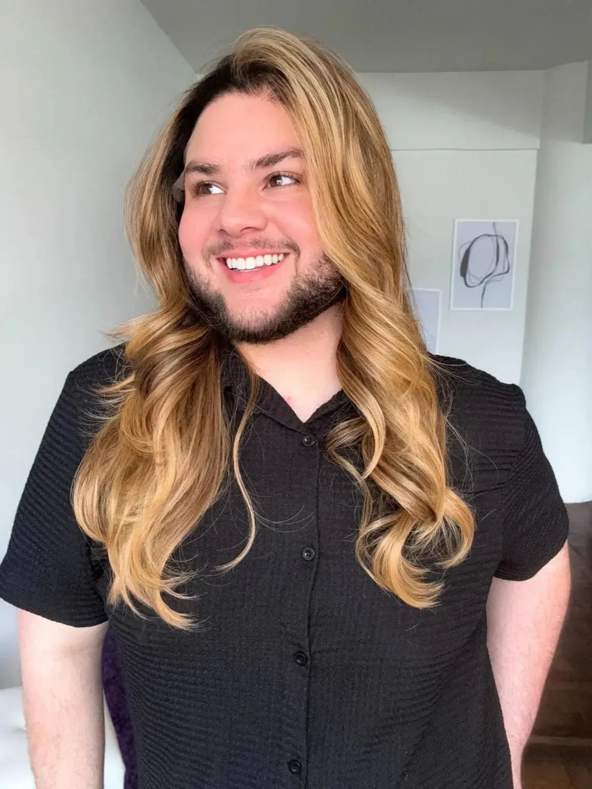 Lace Front Tela HD Loira Repartição Livre 13x4 Peça Única 020