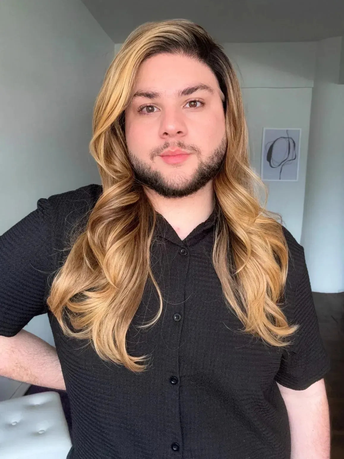 Lace Front Tela HD Loira Repartição Livre 13x4 Peça Única 020