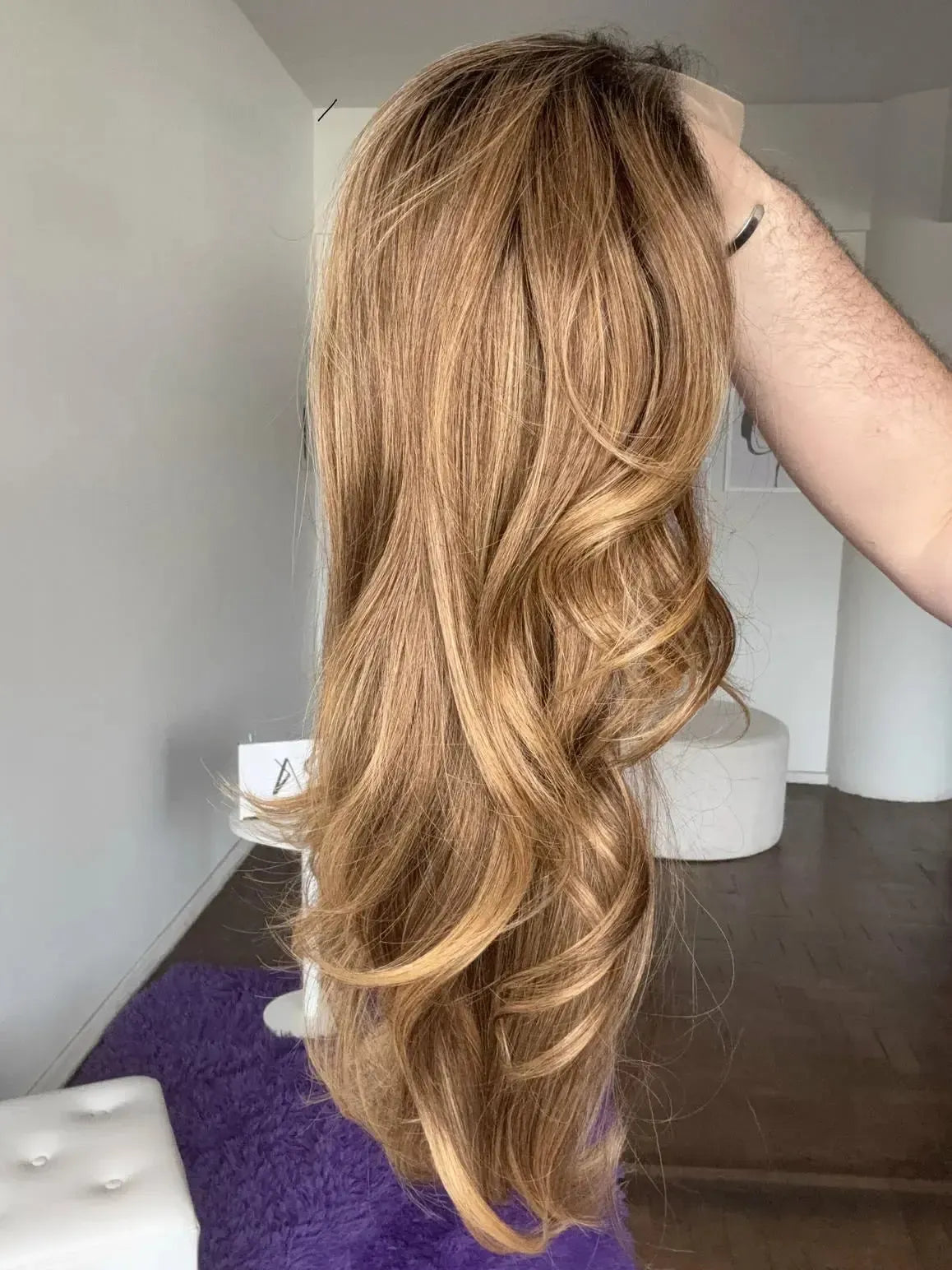 Lace Front Tela HD Loira Repartição Livre 13x4 Peça Única 020