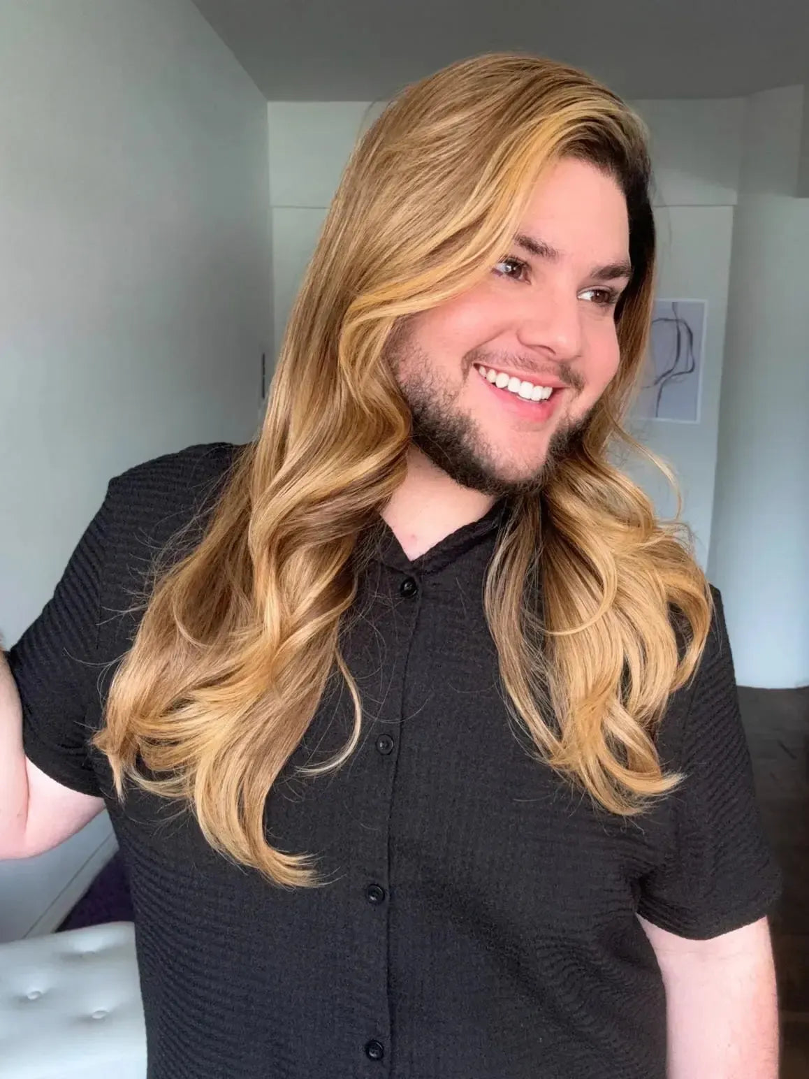 Lace Front Tela HD Loira Repartição Livre 13x4 Peça Única 020