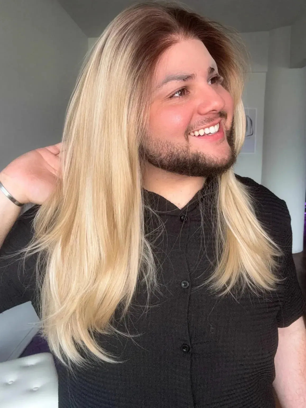 Lace Front Tela HD Loira Repartição Livre 13x6 Peça Única 033