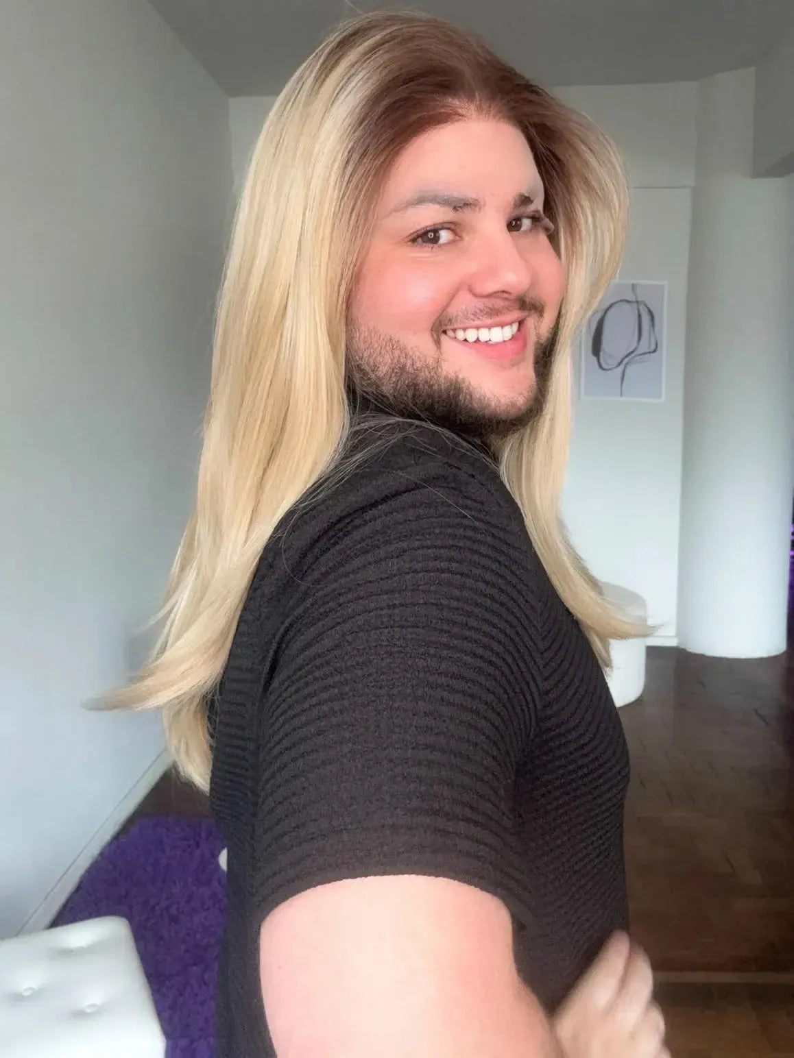 Lace Front Tela HD Loira Repartição Livre 13x6 Peça Única 033