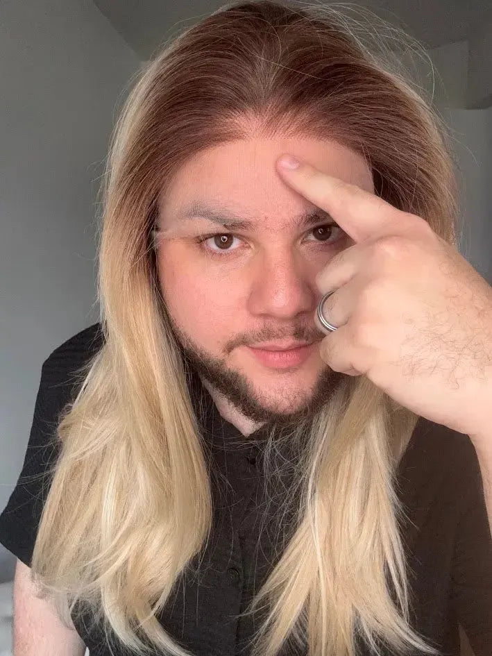 Lace Front Tela HD Loira Repartição Livre 13x6 Peça Única 033