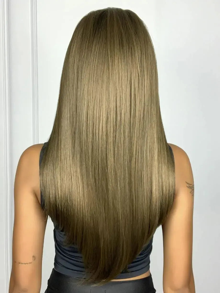 Lace Front Tela HD Sonia Castanho 12D Repartição Livre 13x6