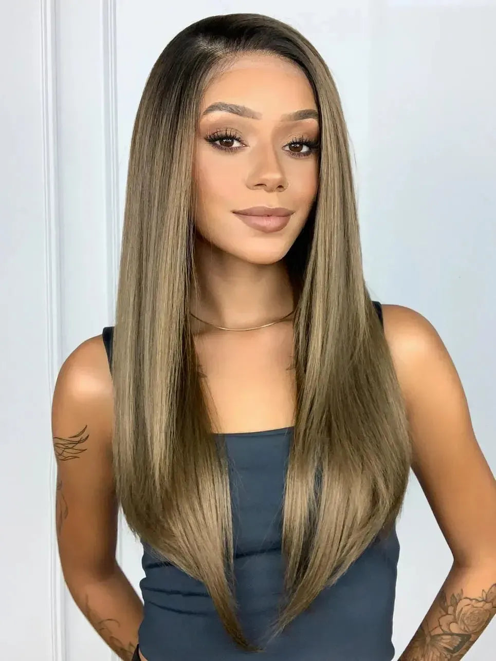 Lace Front Tela HD Sonia Castanho 12D Repartição Livre 13x6