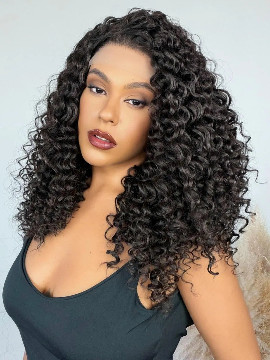 Lace Front Tela HD Valeria Castanho 4 Cacheada - Repartição Livre 13x4
