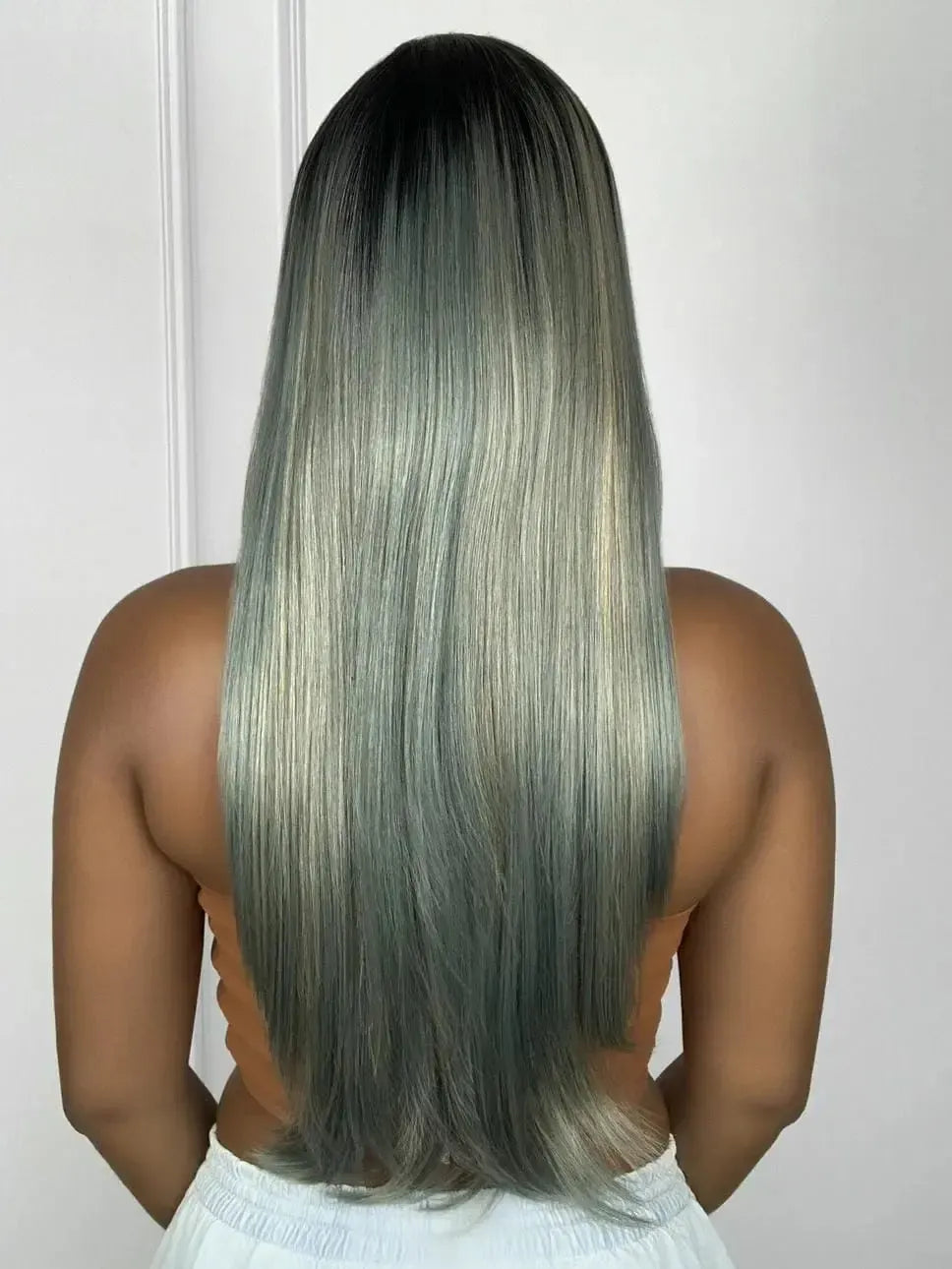 Lace Front Topee Cinza com Mechas 70cm