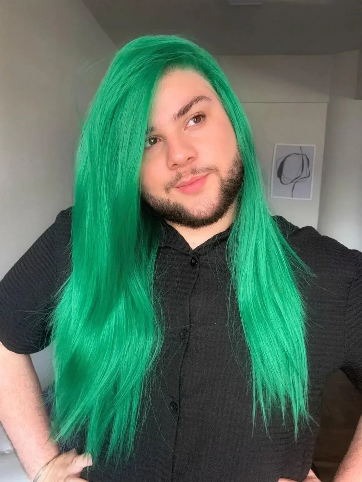 Lace Front Verde Repartição Livre 13x4 Peça Única 022